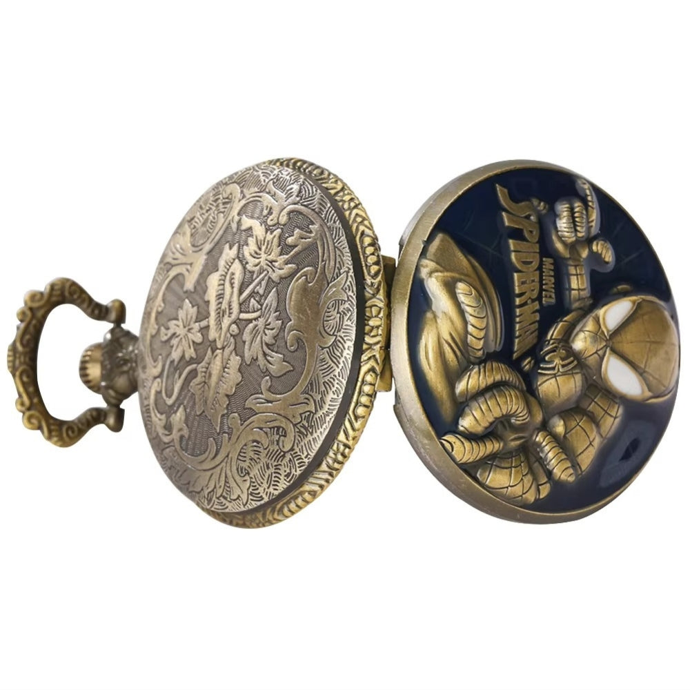 Marvel Spider-Man Pocket Watch Keychain – Vintage Superhero Collectible for Fans