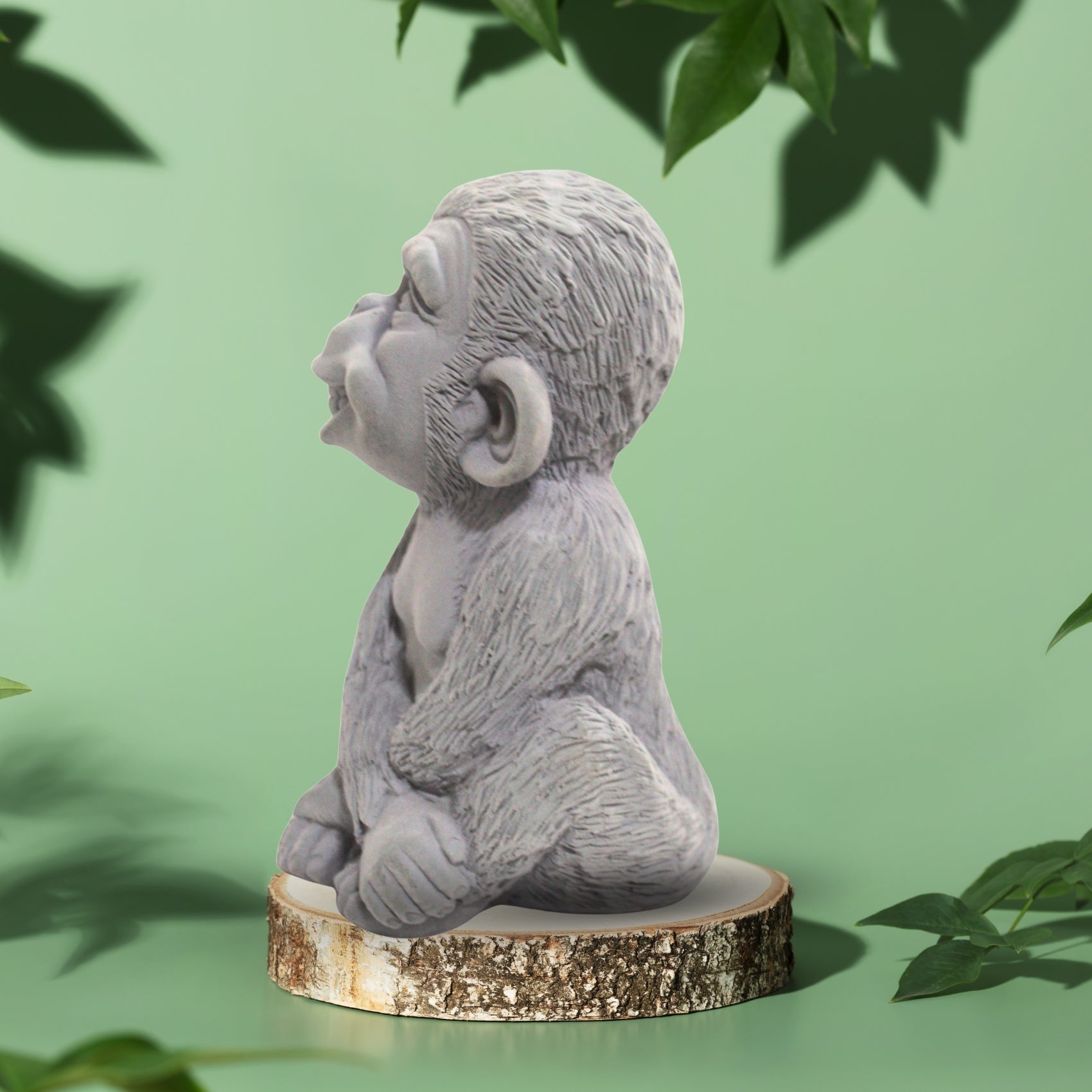 Luxury Velvet Finish Monkey Figurine | Cool Monkey Statue with Stylish Sunglasses (Grey)