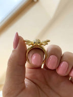 Golden Queen Bee Statement Ring (Anti-Tarnish)
