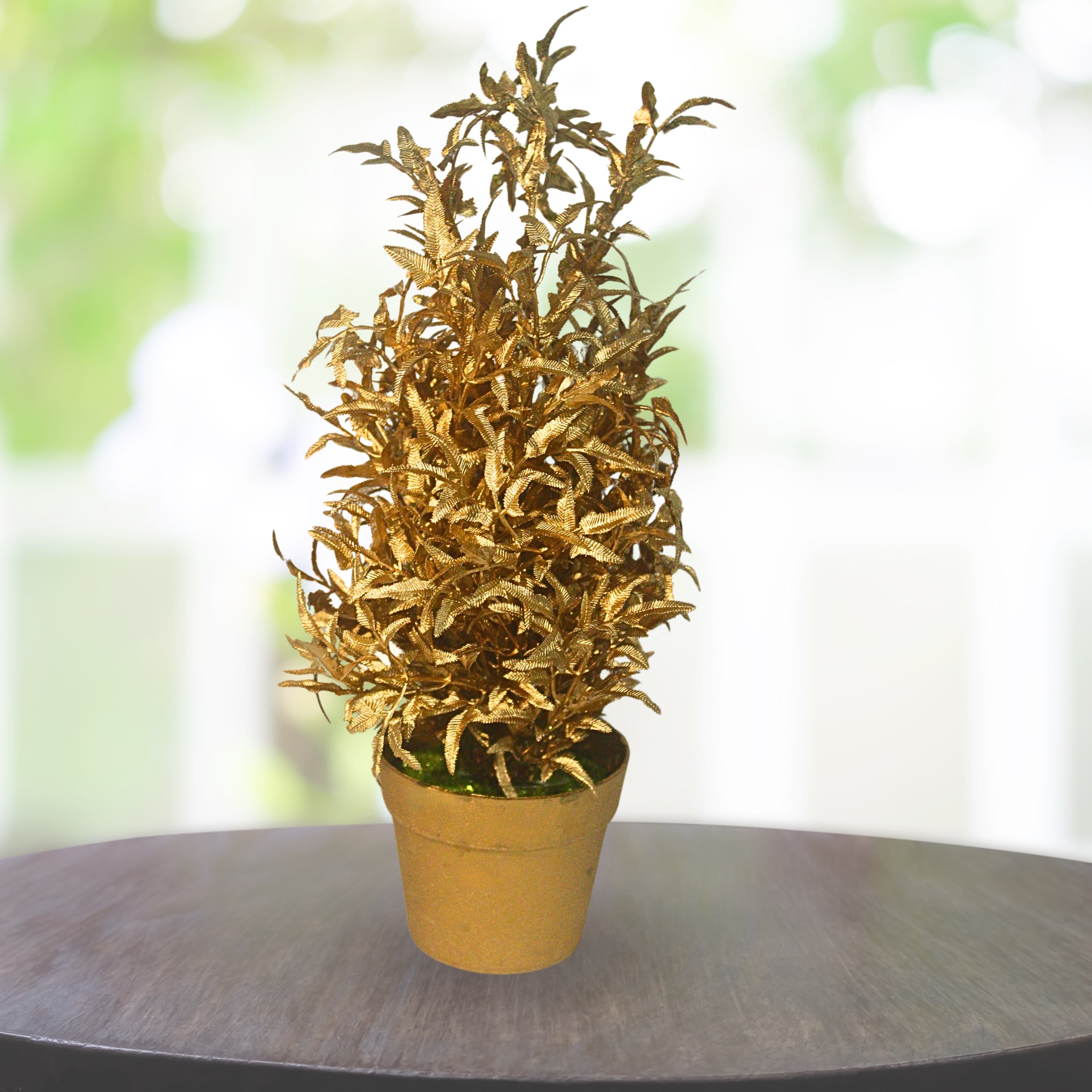 Gilded Grace: Elegant Gold-Toned Decorative Plant
