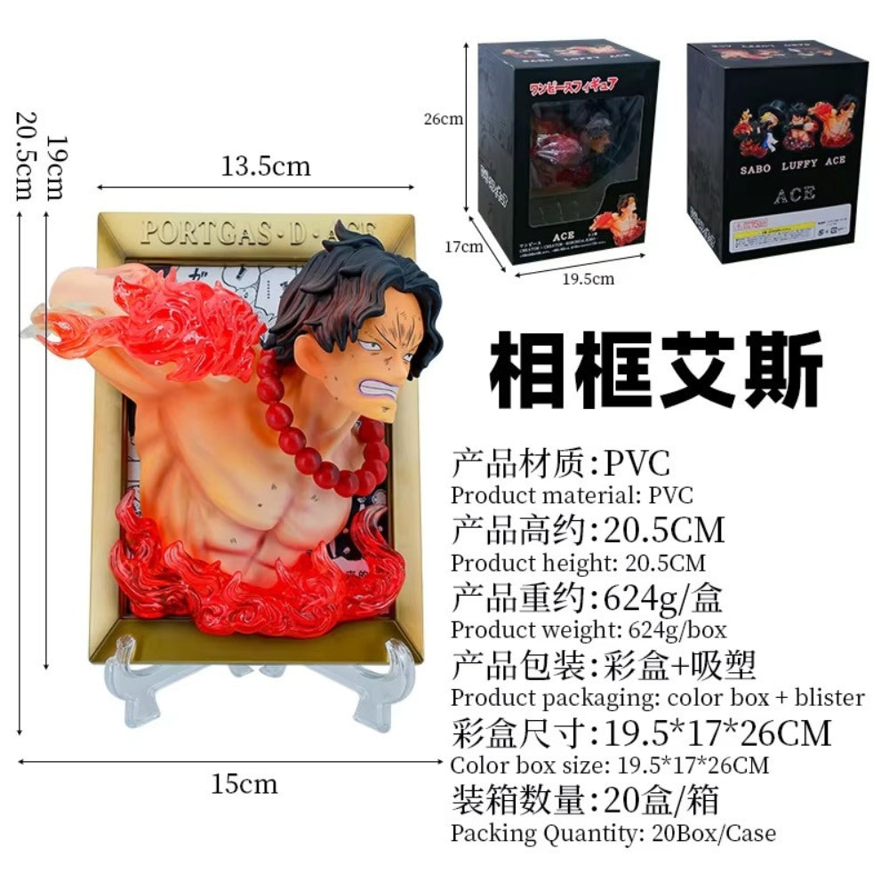 Portgas D. Ace Framed Flame Action Figure – One Piece 20.5cm Collectible