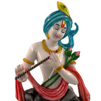 11 Inch Krishna with Flute and Rose Idol – Artistic Resin Statue