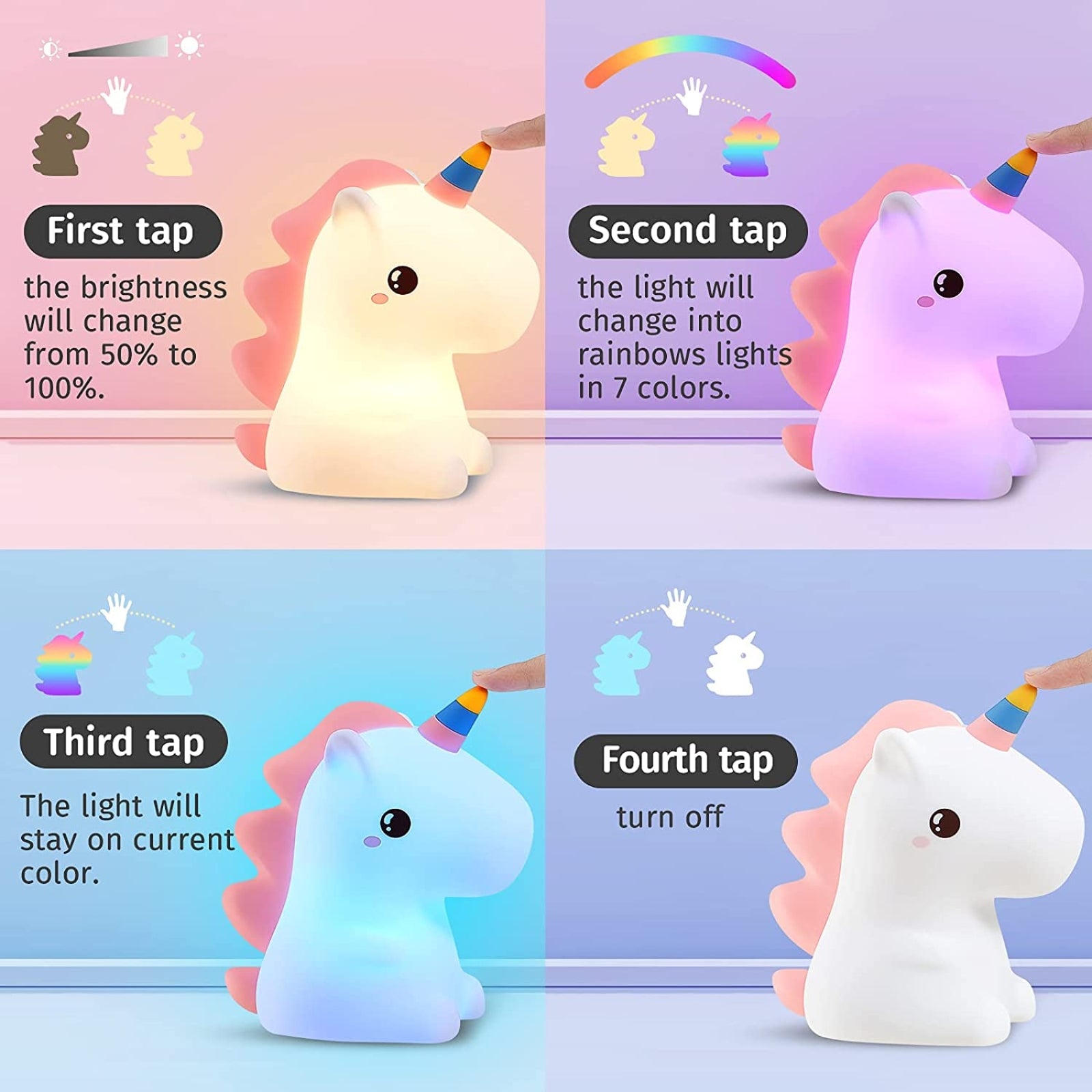 Magical Unicorn LED Night Light – Soft & Color-Changing Bedside Lamp