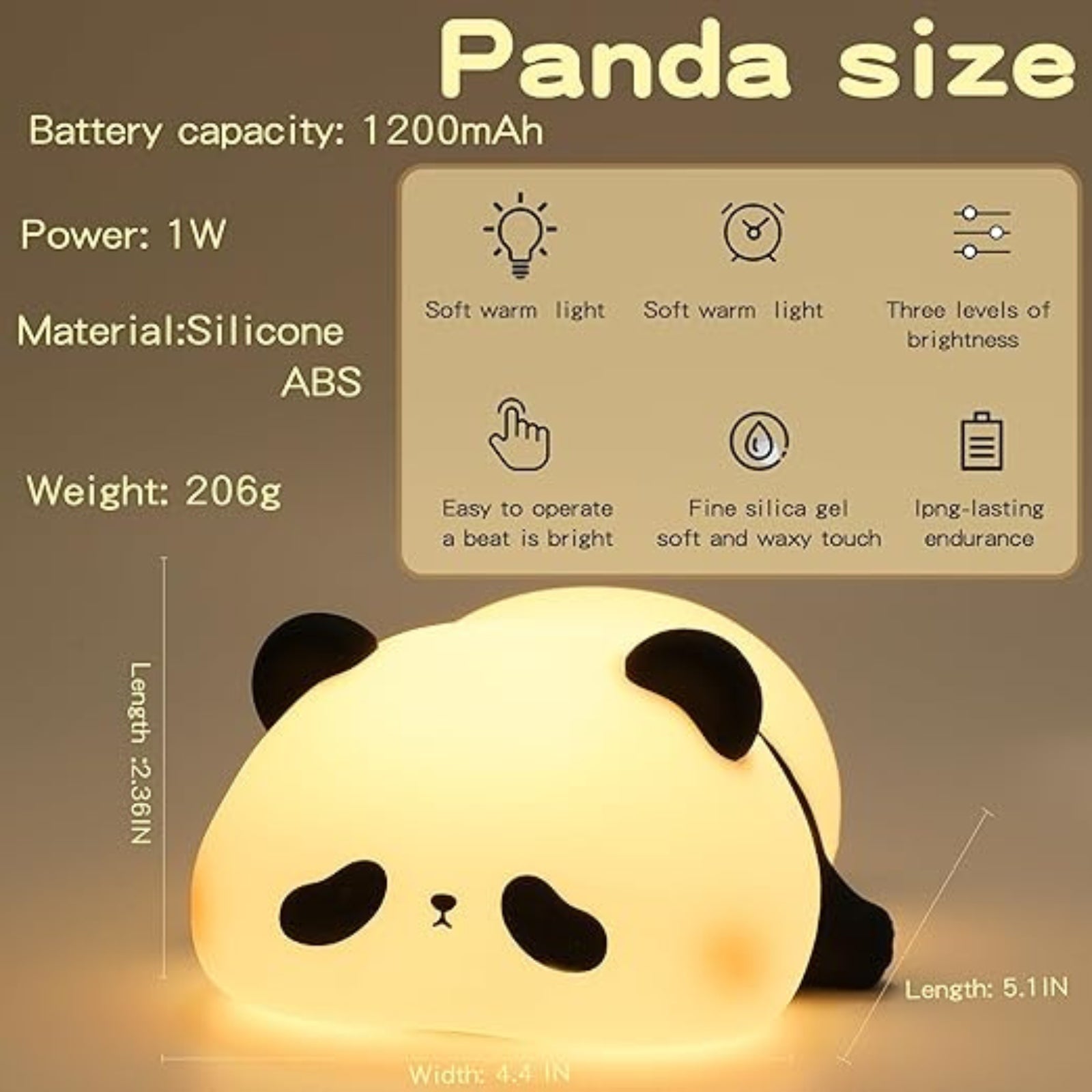 Adorable Lazy Panda LED Night Light