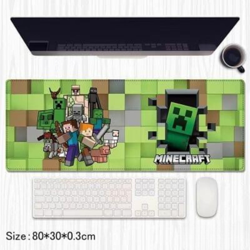 Minecraft Themed Desk Pad – Creeper & Characters Extended Mouse Mat (80×30 cm)