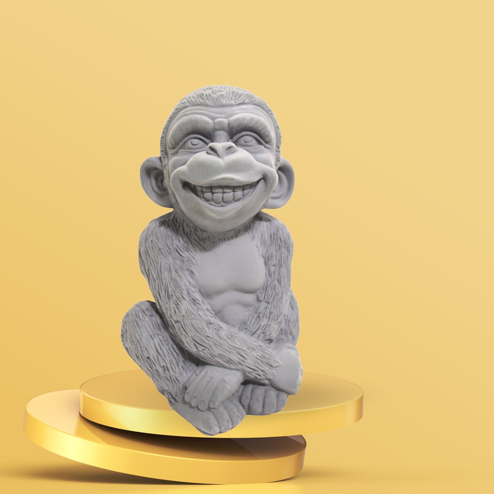 Luxury Velvet Finish Monkey Figurine | Cool Monkey Statue with Stylish Sunglasses (Grey)
