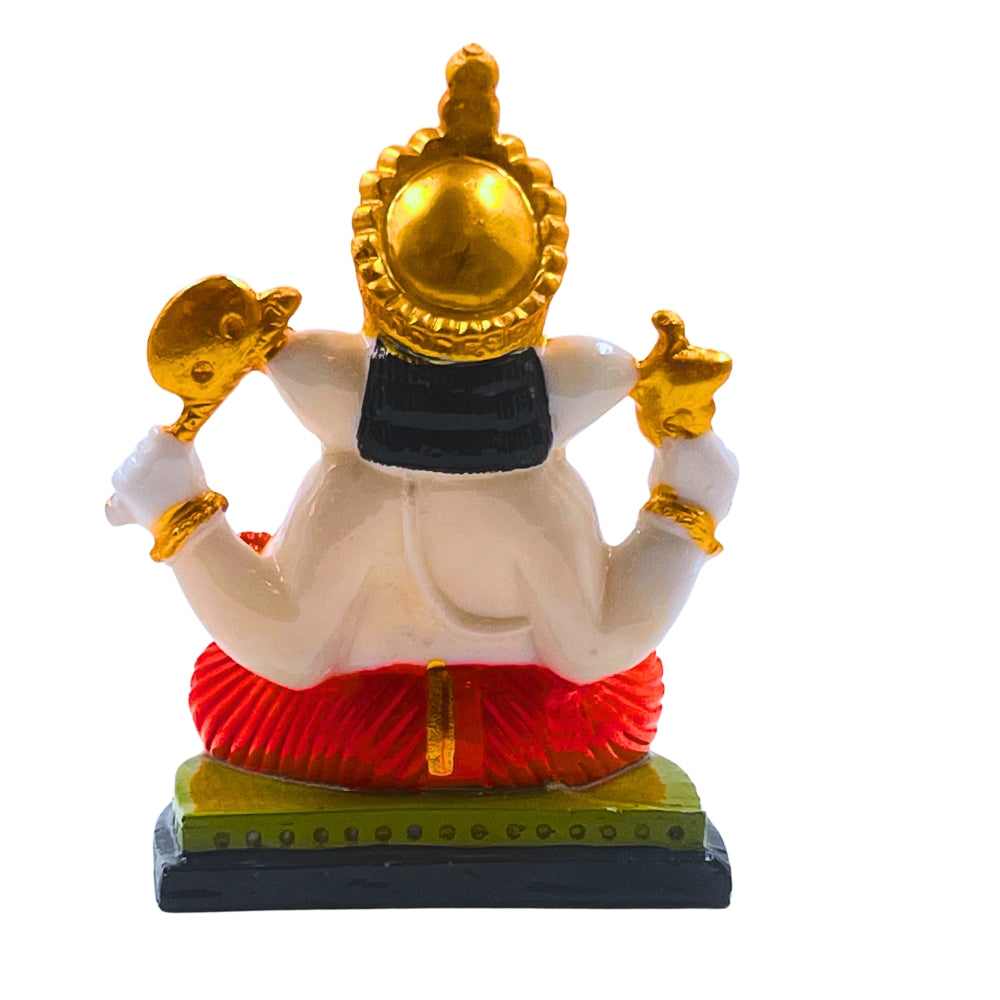 5.5-Inch Royal Ganesha Idol with Crown – Decorative Ganpati Statue for Home Temple & Gifting