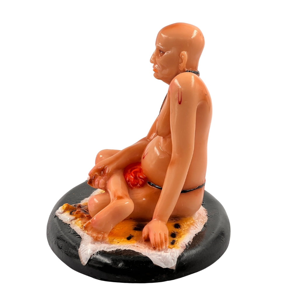 Swami Samarth Idol – 6.5 Inch Sitting Statue on Tiger Skin Base for Home & Mandir