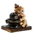 3.5-Inch Baby Ganesha with Shivling Idol – Divine Decorative Statue for Home & Gifting