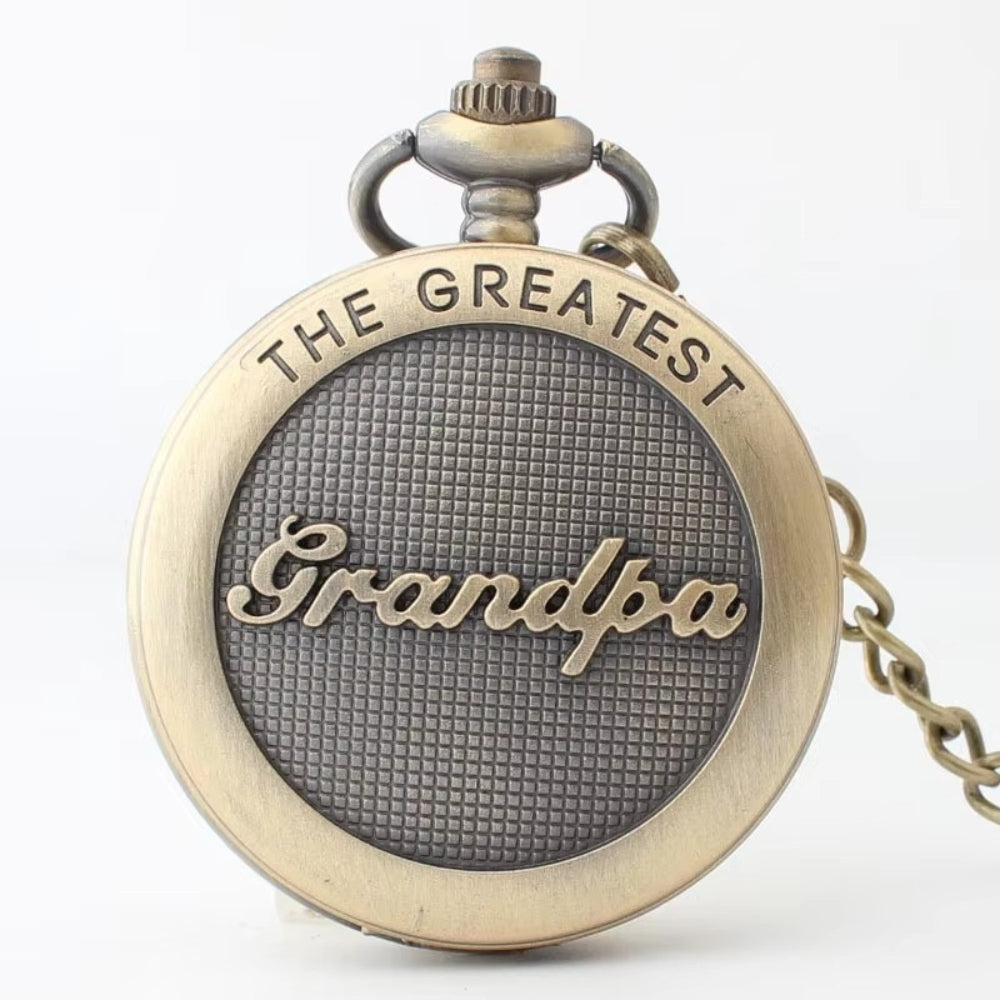The Greatest Grandpa Vintage Pocket Watch Keychain