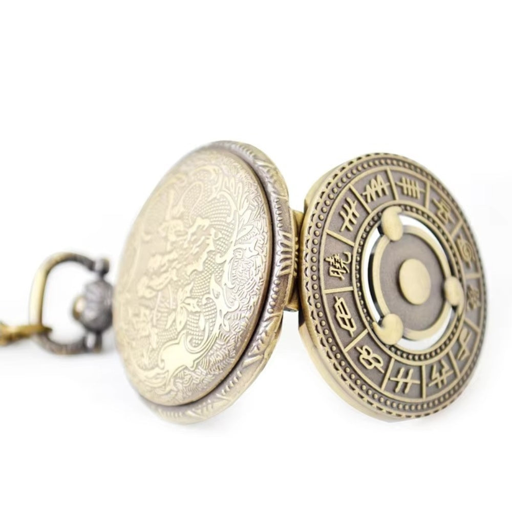 Ancient Zodiac Steampunk Pocket Watch Keychain