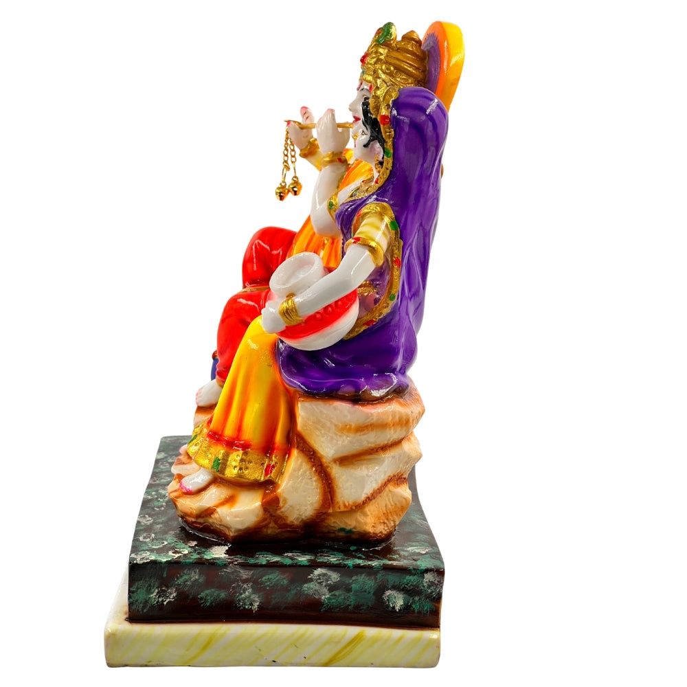Radha Krishna Idol with Peacock – 10 Inch Decorative Statue for Home & Office