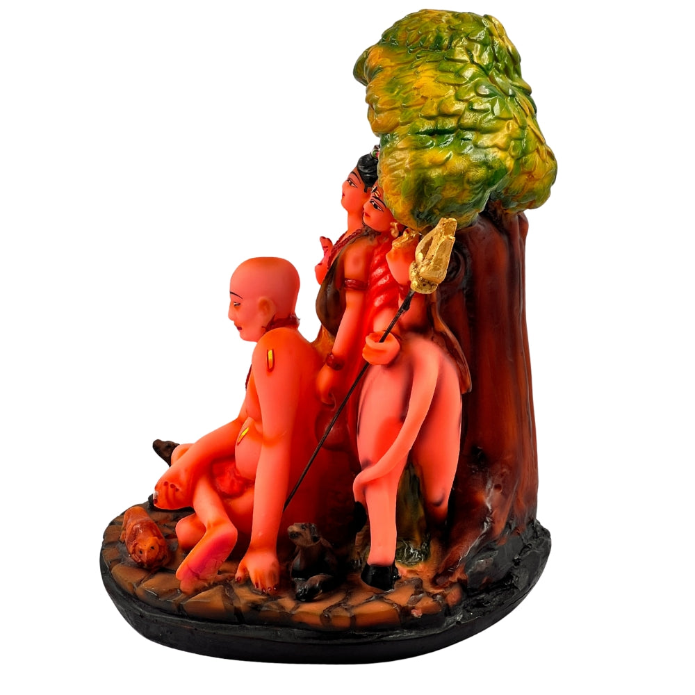 Swami Samarth with Lord Dattatreya Idol – 8 Inch Divine Figurine with Cow & Tree