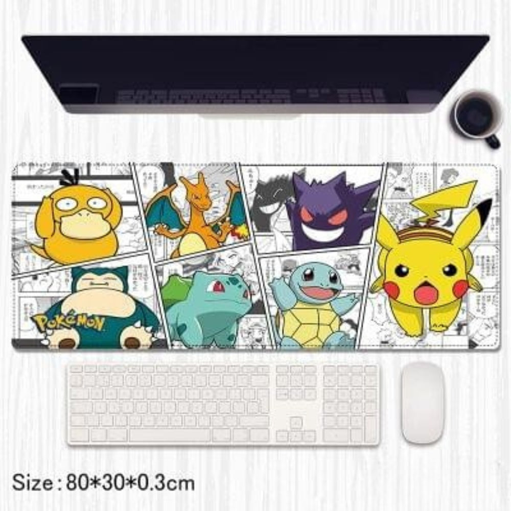 Pokémon Comic Style Desk Pad – Pikachu & Friends Extended Mouse Mat (80×30 cm)