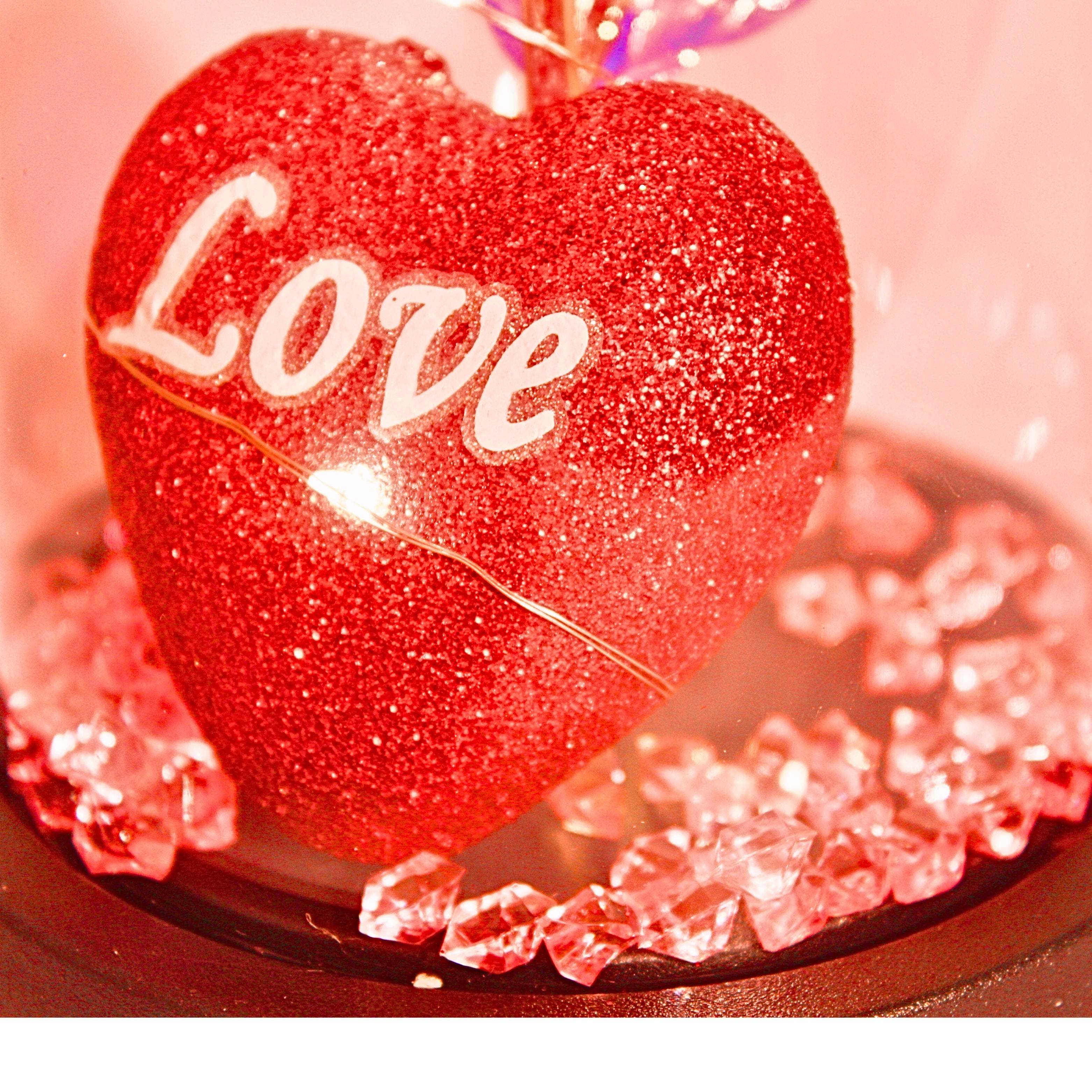 Luxury Red Crystal Rose Dome with LED Lights – Elegant Romantic Gift