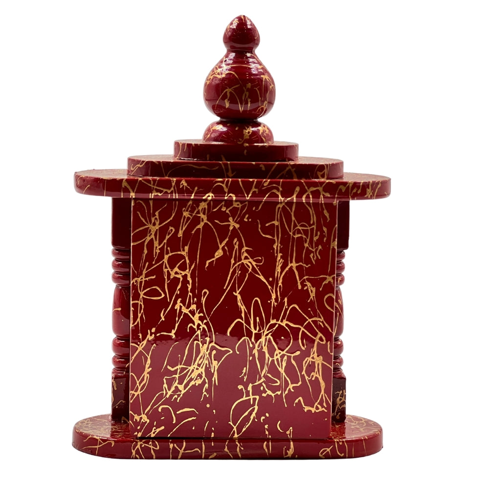 5.5-Inch Ganesha Idol in Marble-Finish Temple – Decorative Mandir Showpiece for Home & Office