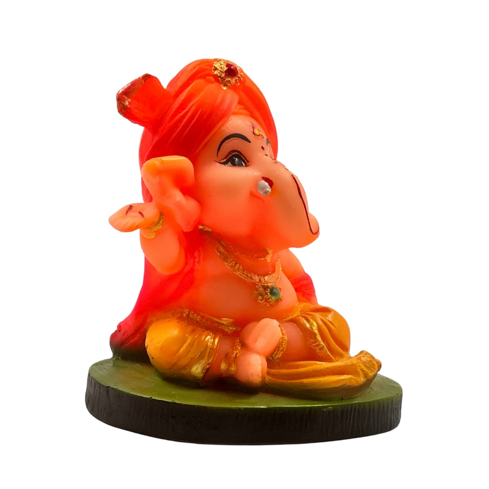 4-Inch Baby Ganesha Idol with Turban – Decorative Ganpati Murti for Home & Office