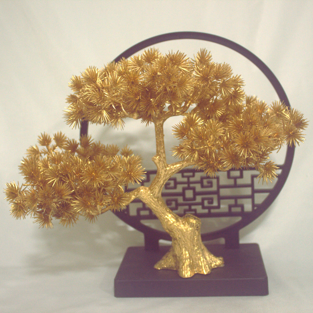 Sculptural Zen Bonsai: 24K Gold Finish Edition