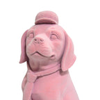 Pink Velvet Gentleman Dog Figurine