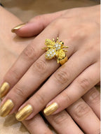 Golden Queen Bee Statement Ring (Anti-Tarnish)