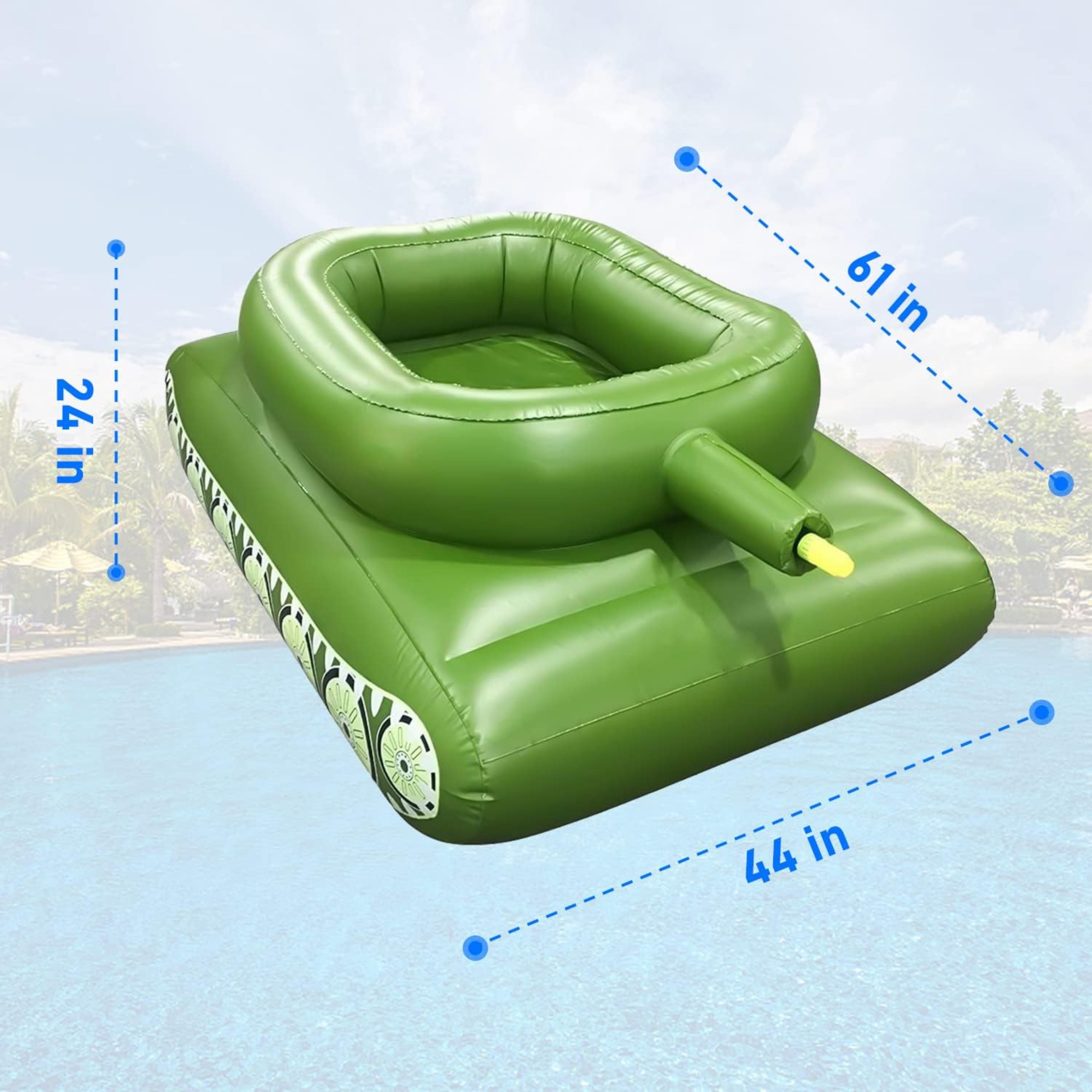 Inflatable Tank Swimming Pool Float – Giant Pool Party Toy for Kids & Adults