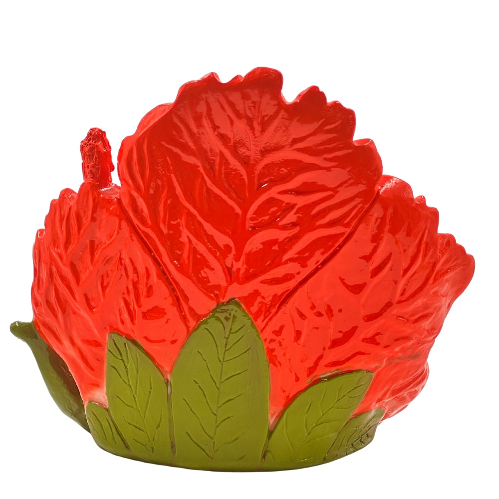 4-Inch Red Leaf Ganesha Idol – Vibrant Decorative Ganpati Statue for Home & Gifts