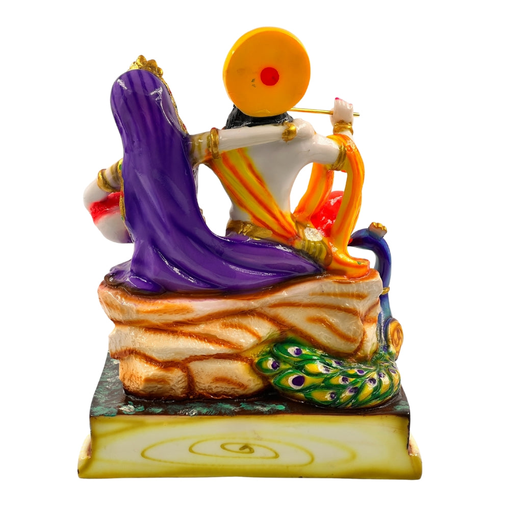 Radha Krishna Idol with Peacock – 10 Inch Decorative Statue for Home & Office