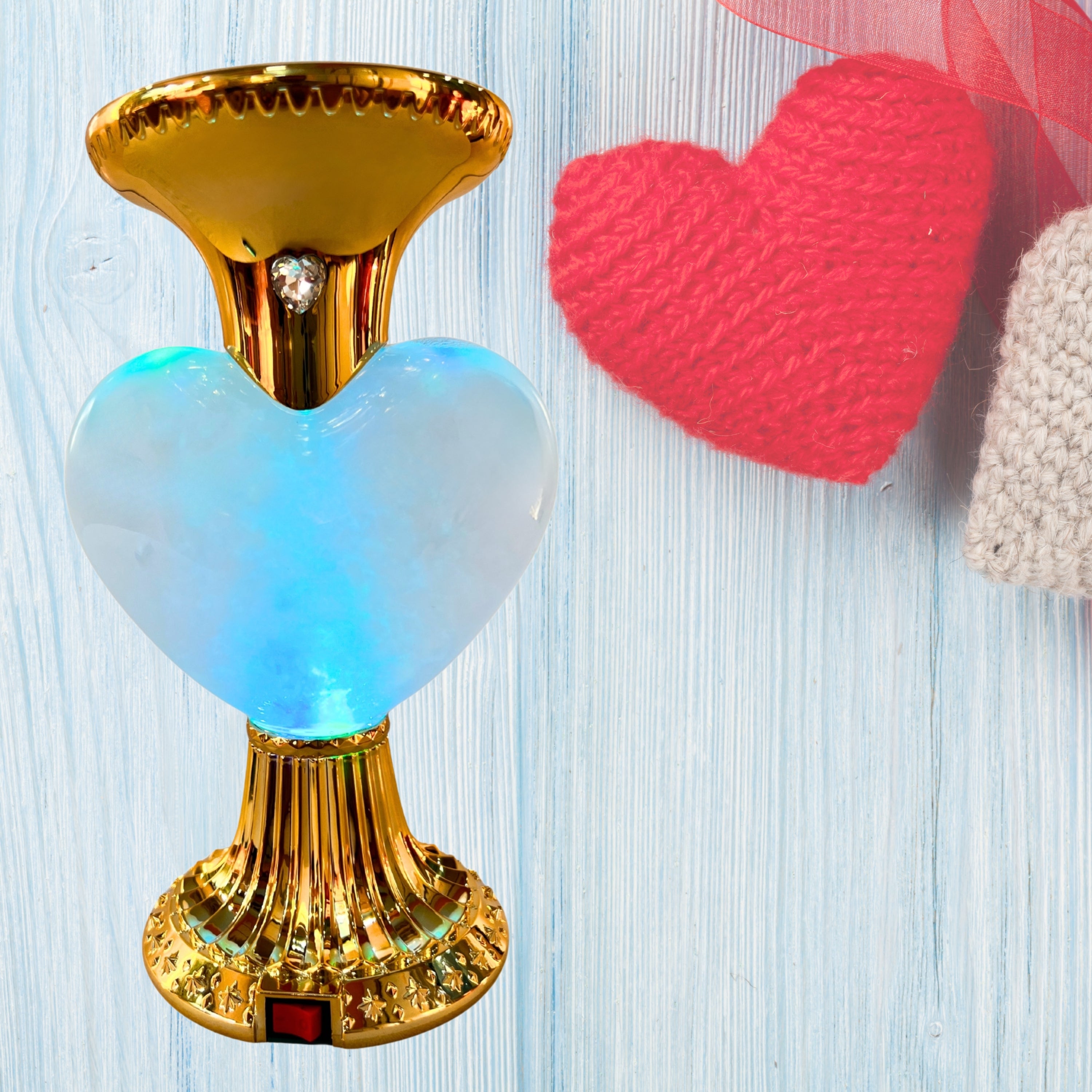 Limited Edition Luxury Heart Glow Lamp – A Mesmerizing Flowing Glow with Candle Holder