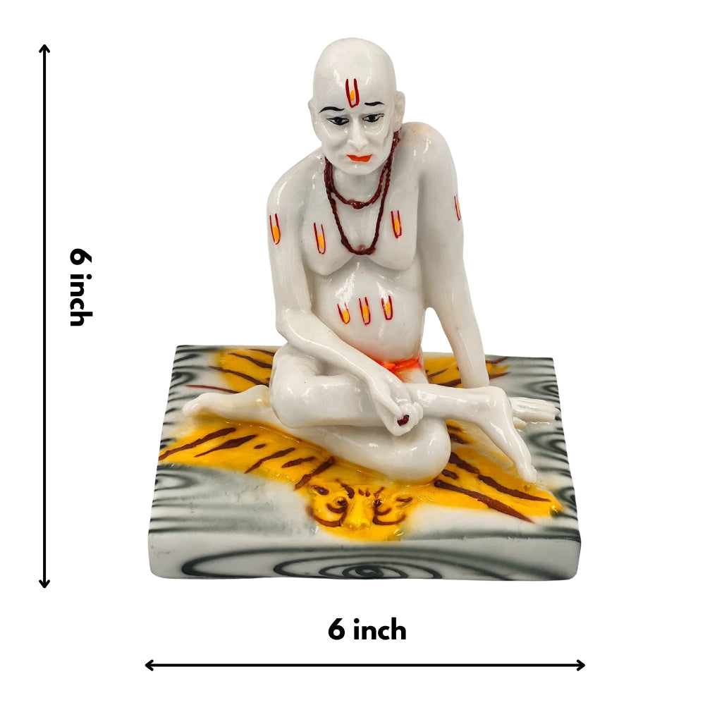 Swami Samarth Idol – 6 Inch Spiritual Statue Sitting on Tiger Skin Base