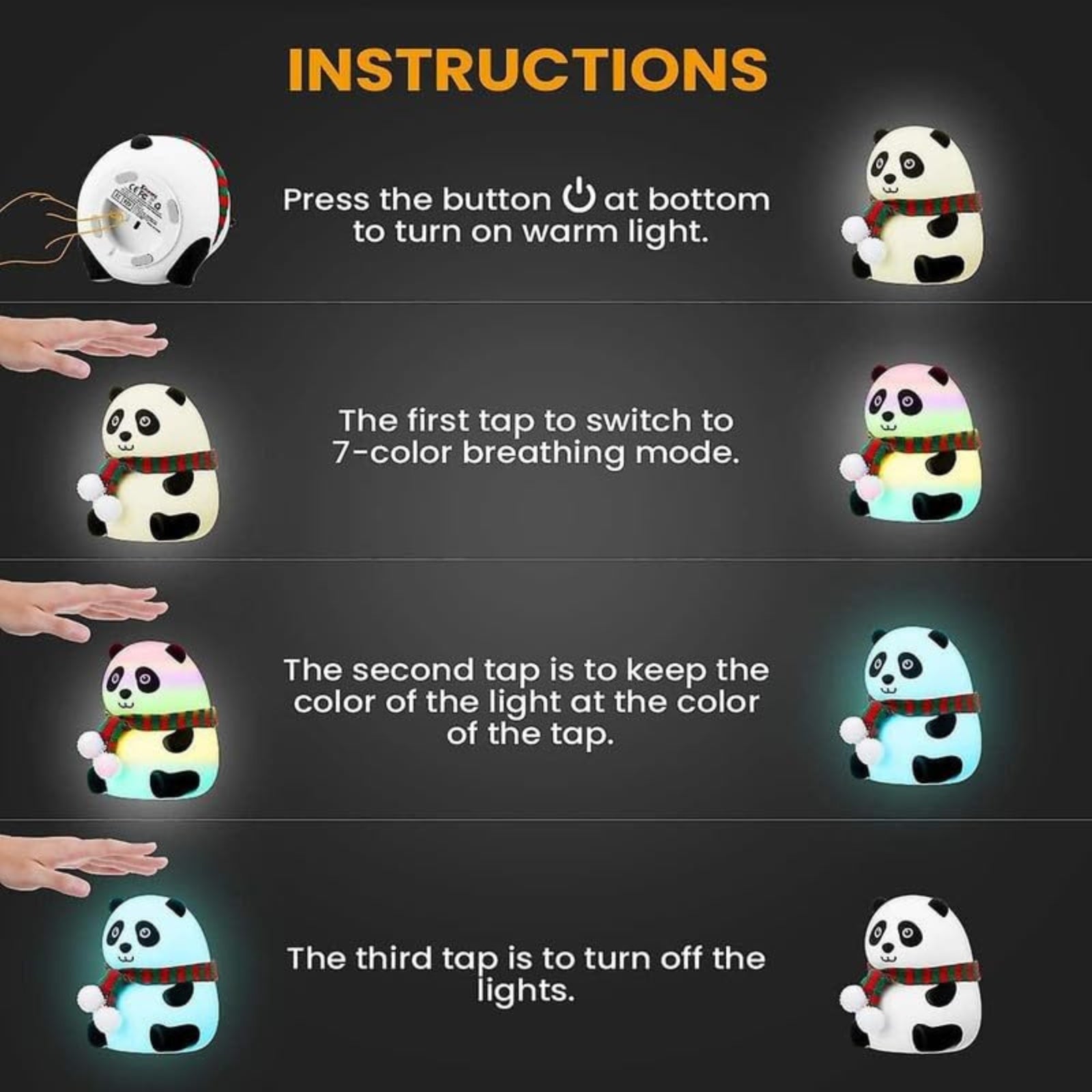 Glowing Panda LED Night Light – Perfect Gift & Home Décor