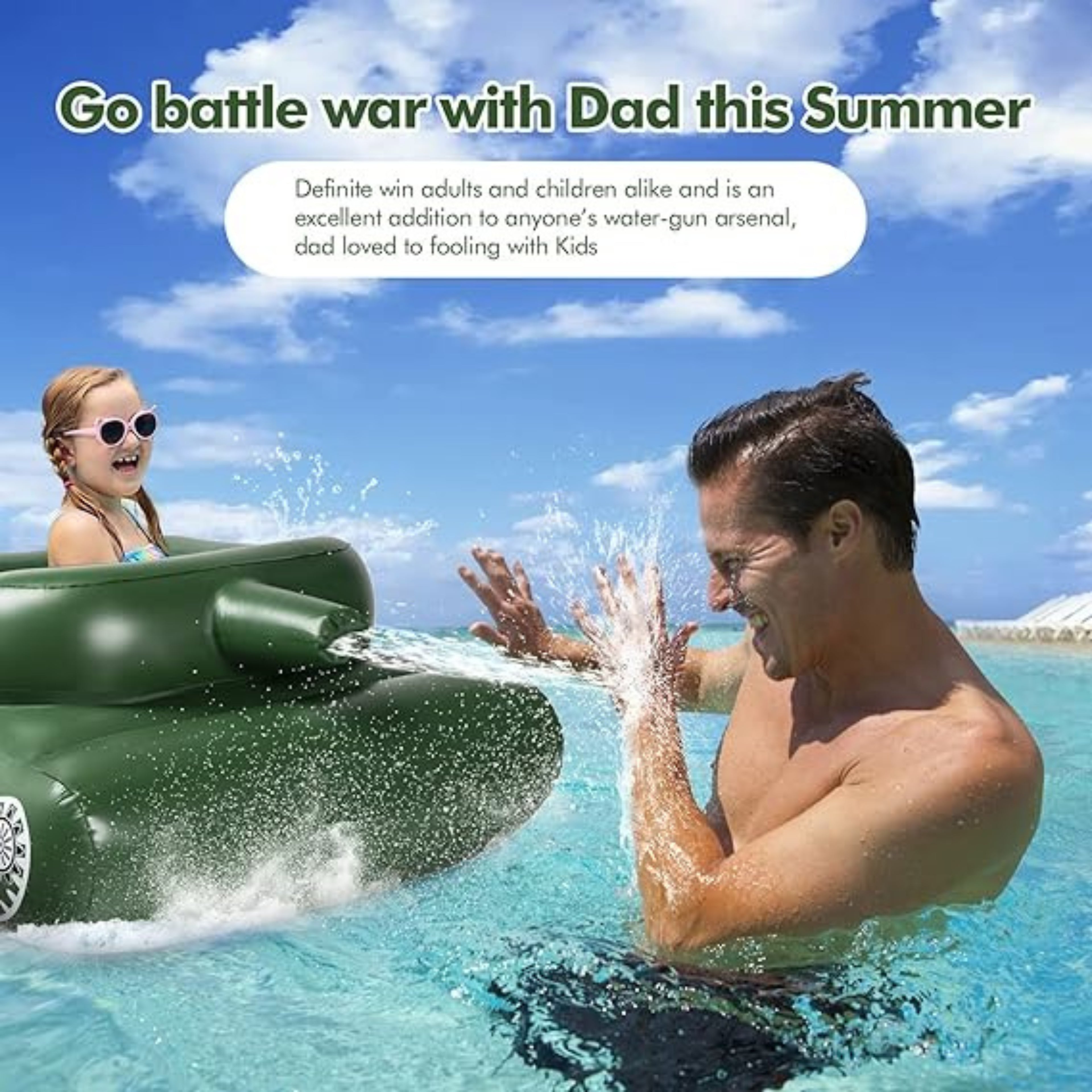 Inflatable Tank Swimming Pool Float – Giant Pool Party Toy for Kids & Adults