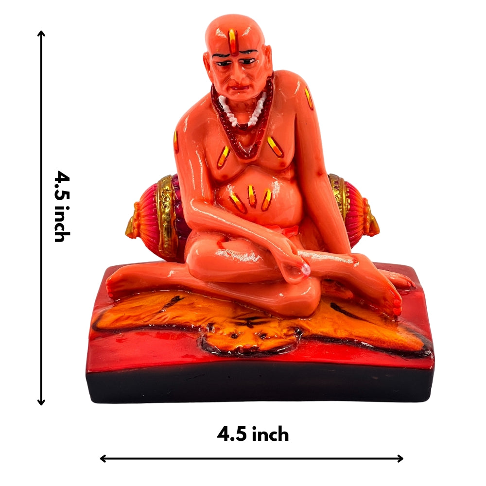 Swami Samarth Idol – 4.5 Inch Compact Statue for Home Mandir, Car, or Desk