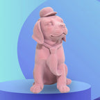 Pink Velvet Gentleman Dog Figurine