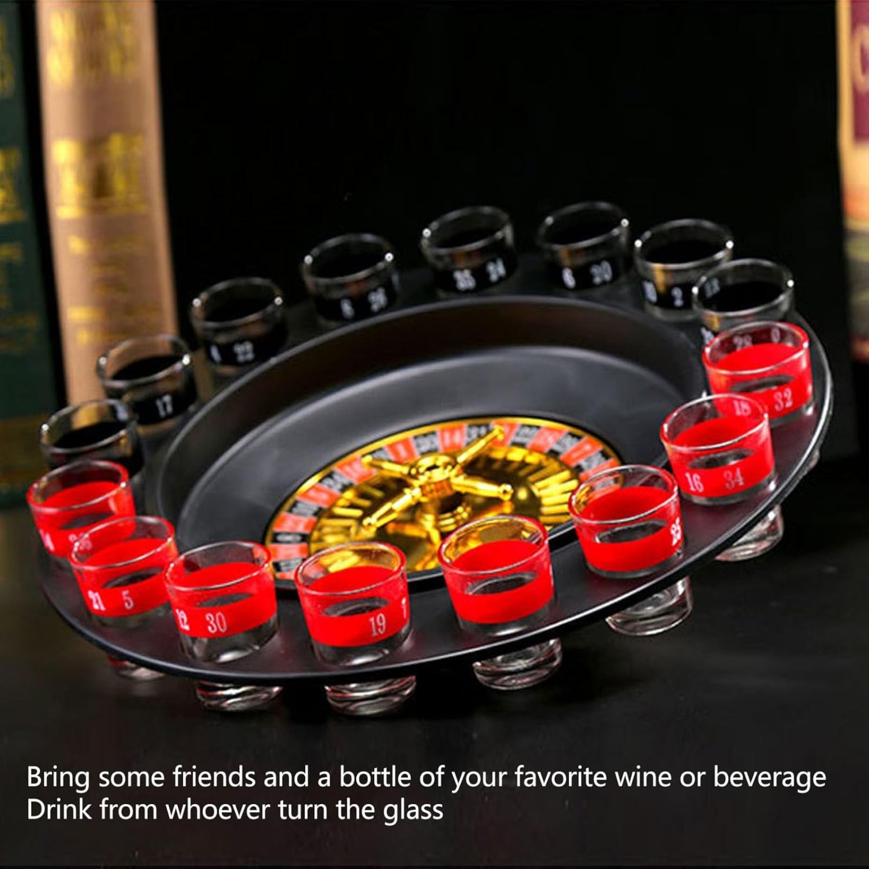 Premium Drinking Roulette  Set | Exciting Spin & Play Game with 16  Glasses & 2 Balls