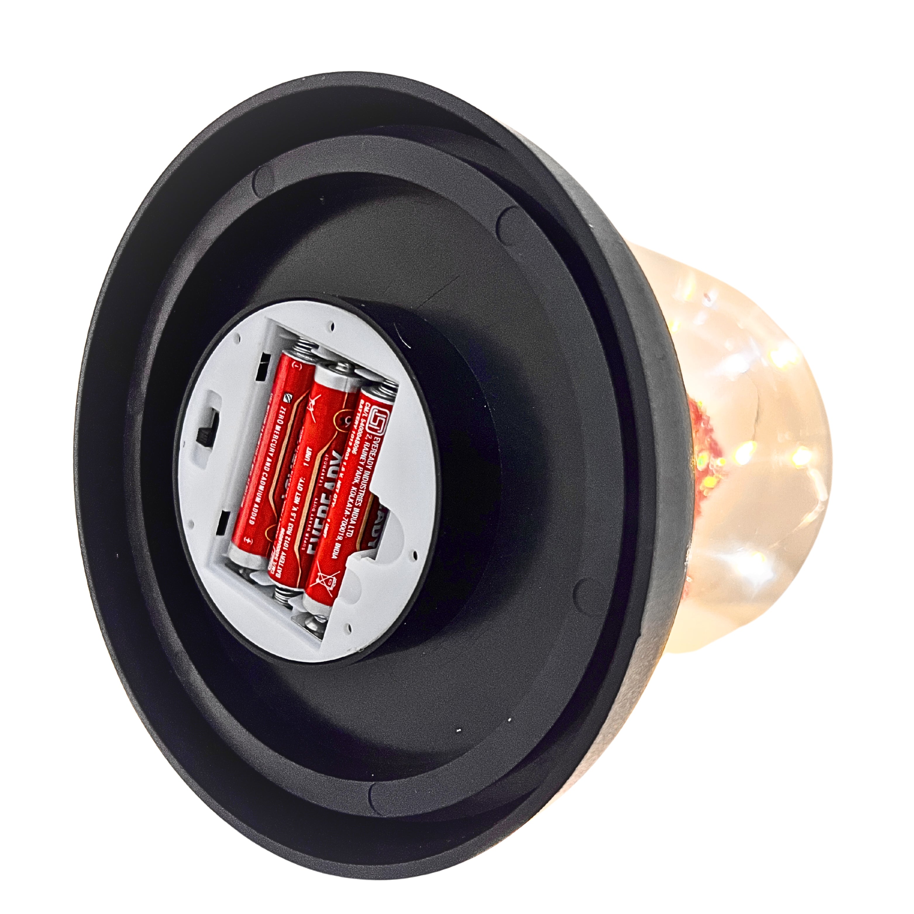 Crystal Glow Teddy Bear – LED Light-Up Decoration in Glass Dome (RED)