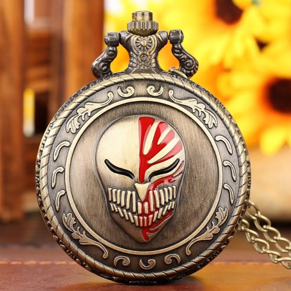 Bleach Hollow Mask Pocket Watch Keychain – Vintage Anime Collectible