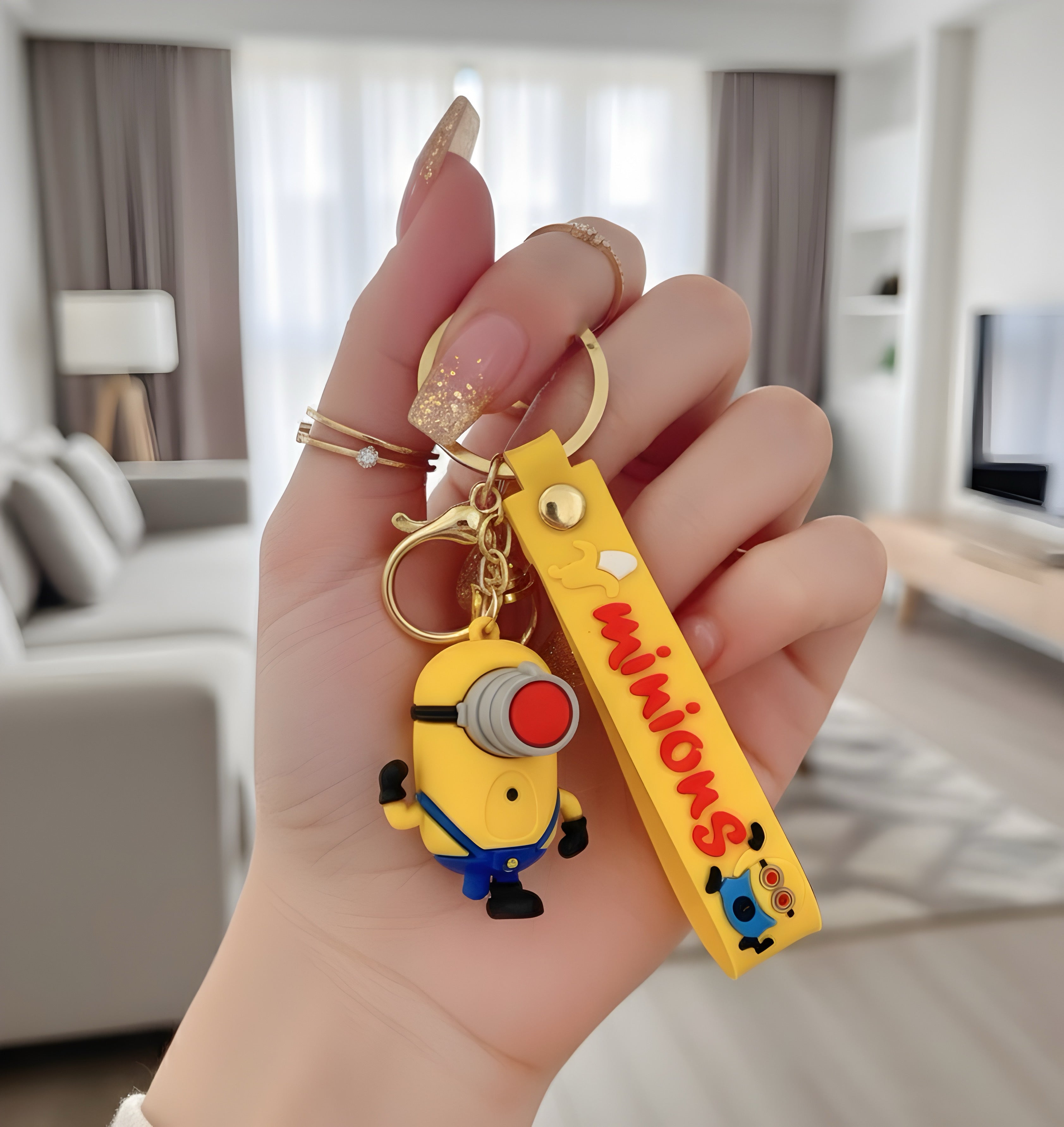 Adorable One-Eyed Minion Silicone Keychain & Key Holder