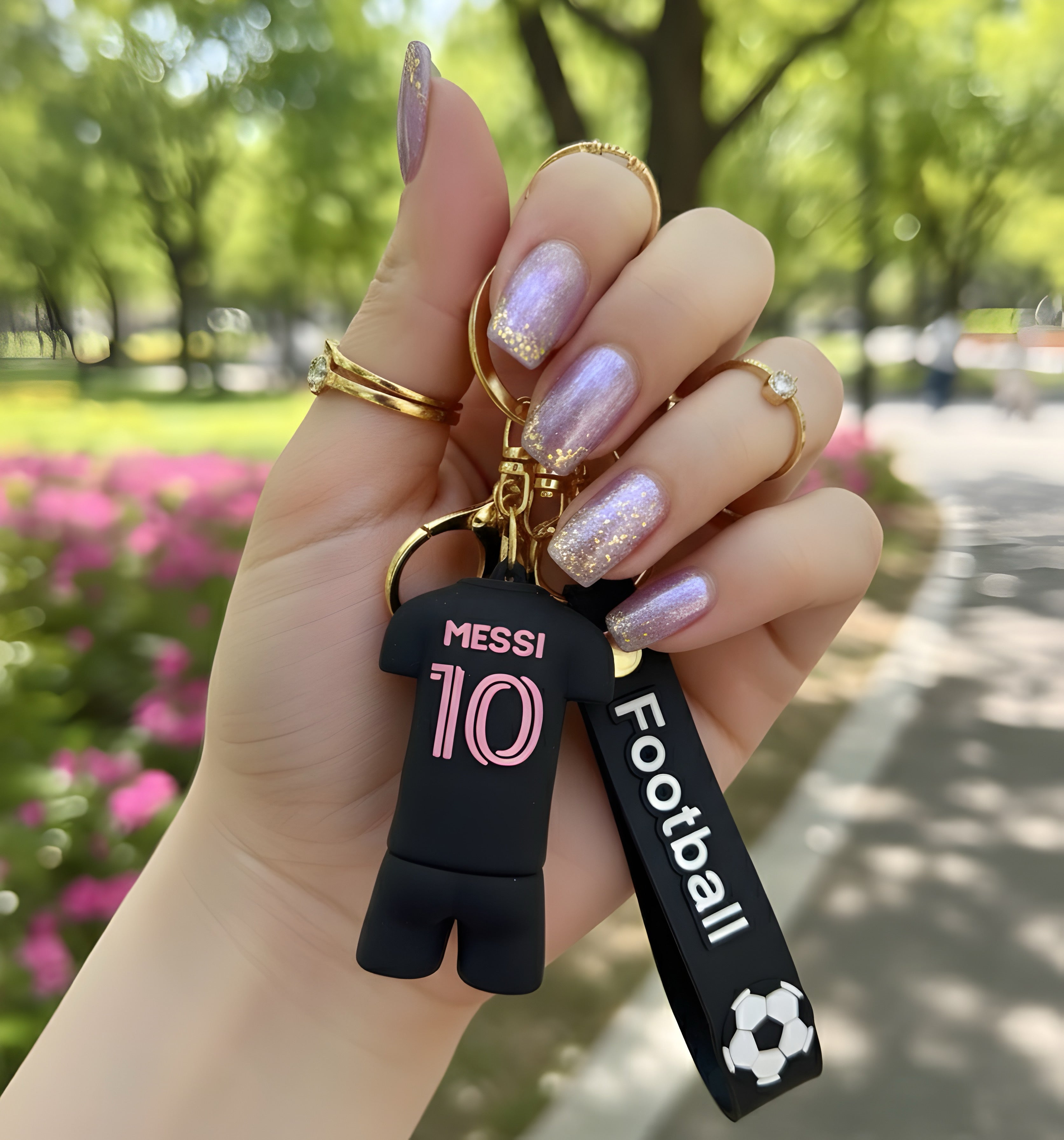Lionel Messi Jersey #10 Silicone Football Keyring