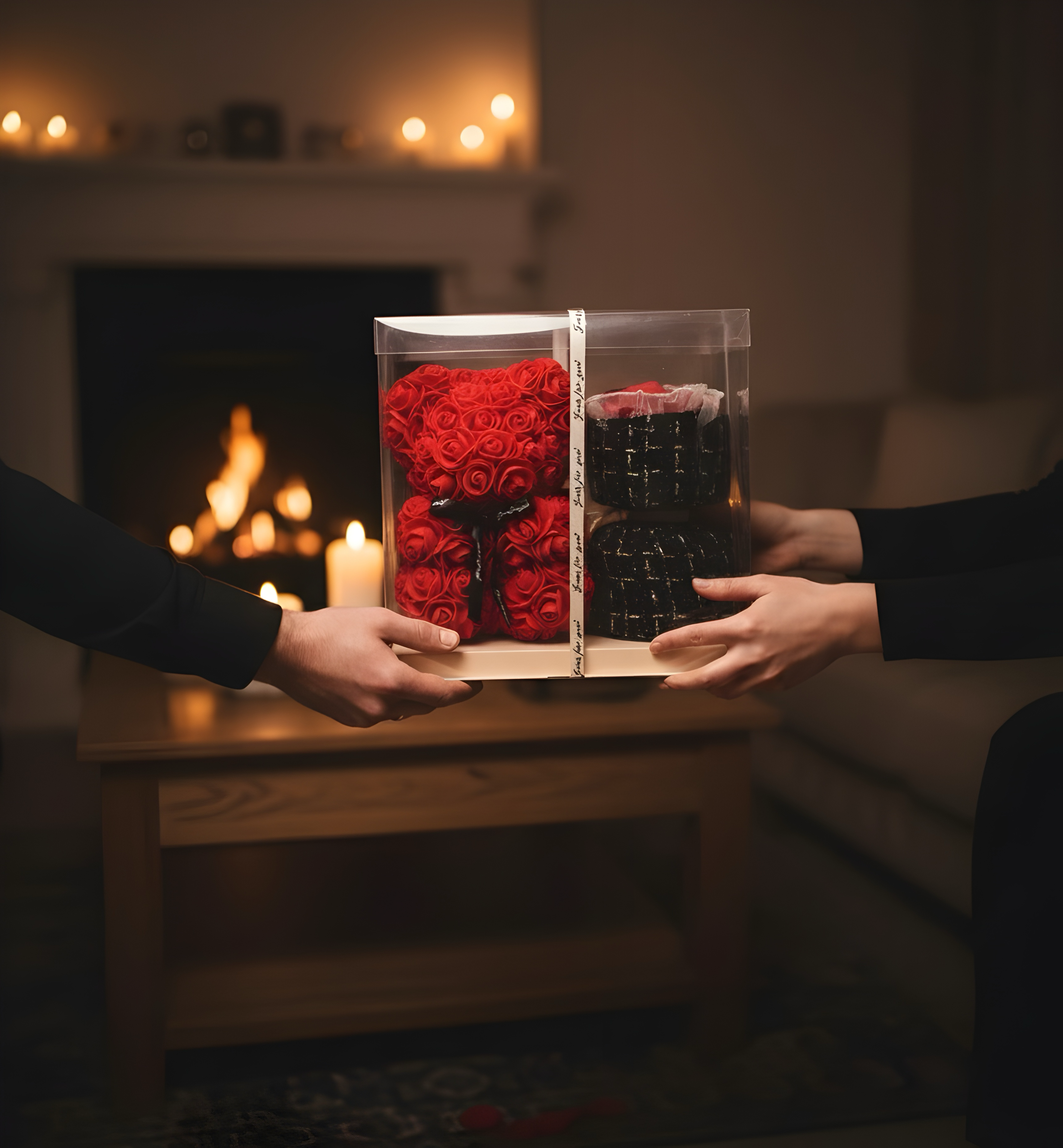 Elegant Foam Flower Teddy & Bouquet Hamper – A Unique Gift of Love (RED)