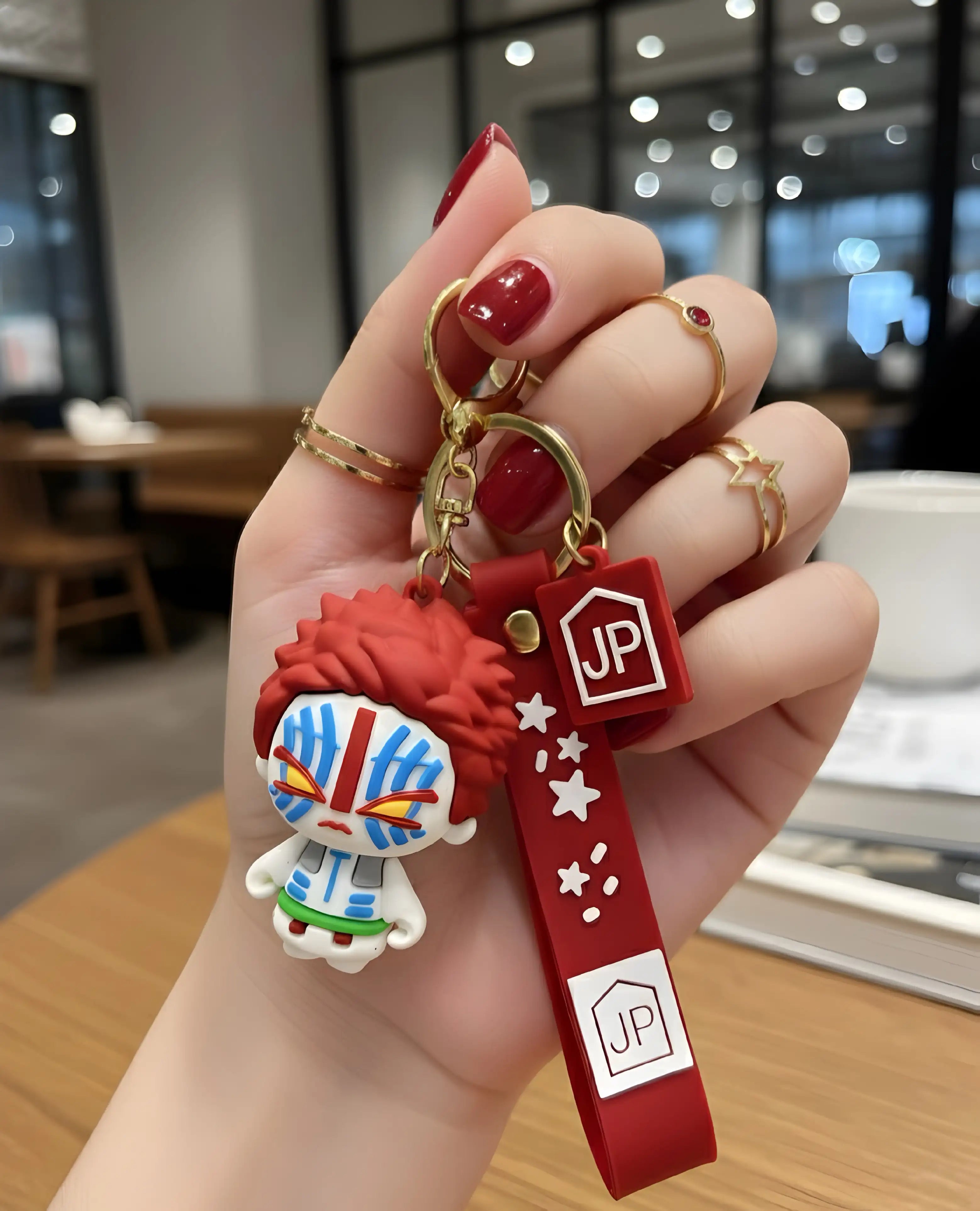 Akaza Upper Rank Three Chibi Silicone Keyring