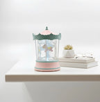 Unicorn Carousel Musical Water Globe