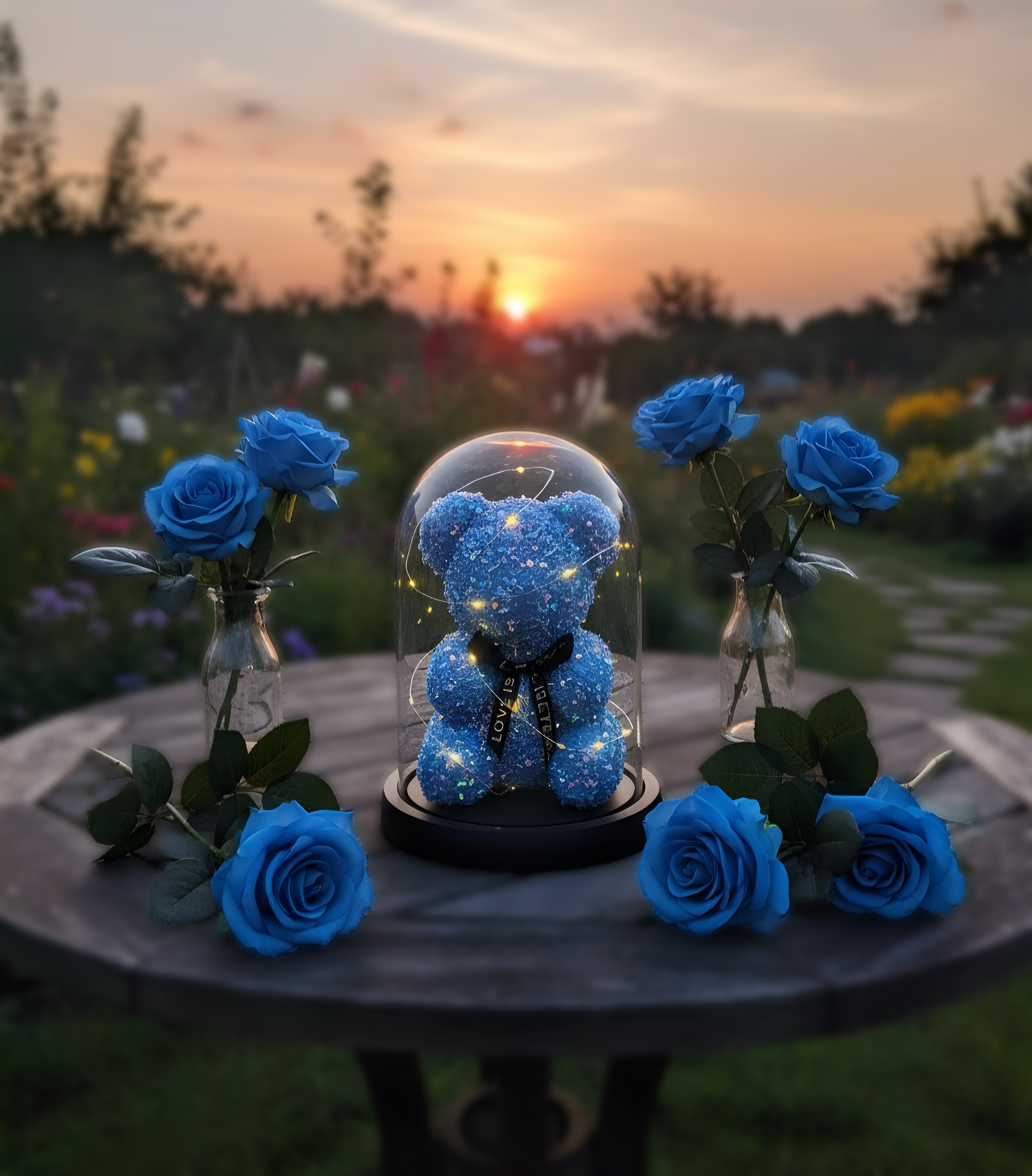 Sparkling Love LED Teddy Bear – Elegant (BLUE)