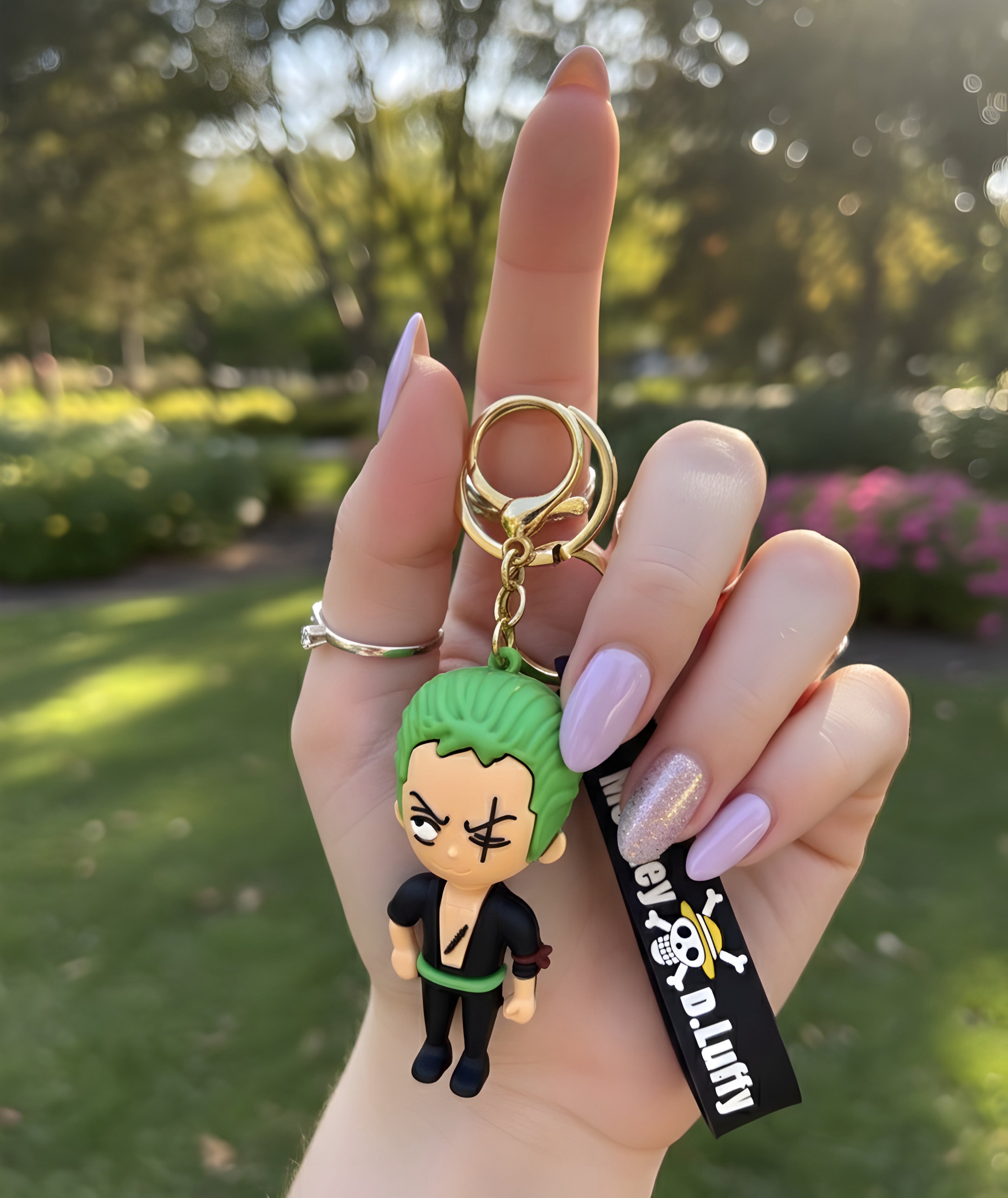 Roronoa Zoro One Piece Chibi Silicone Keyring