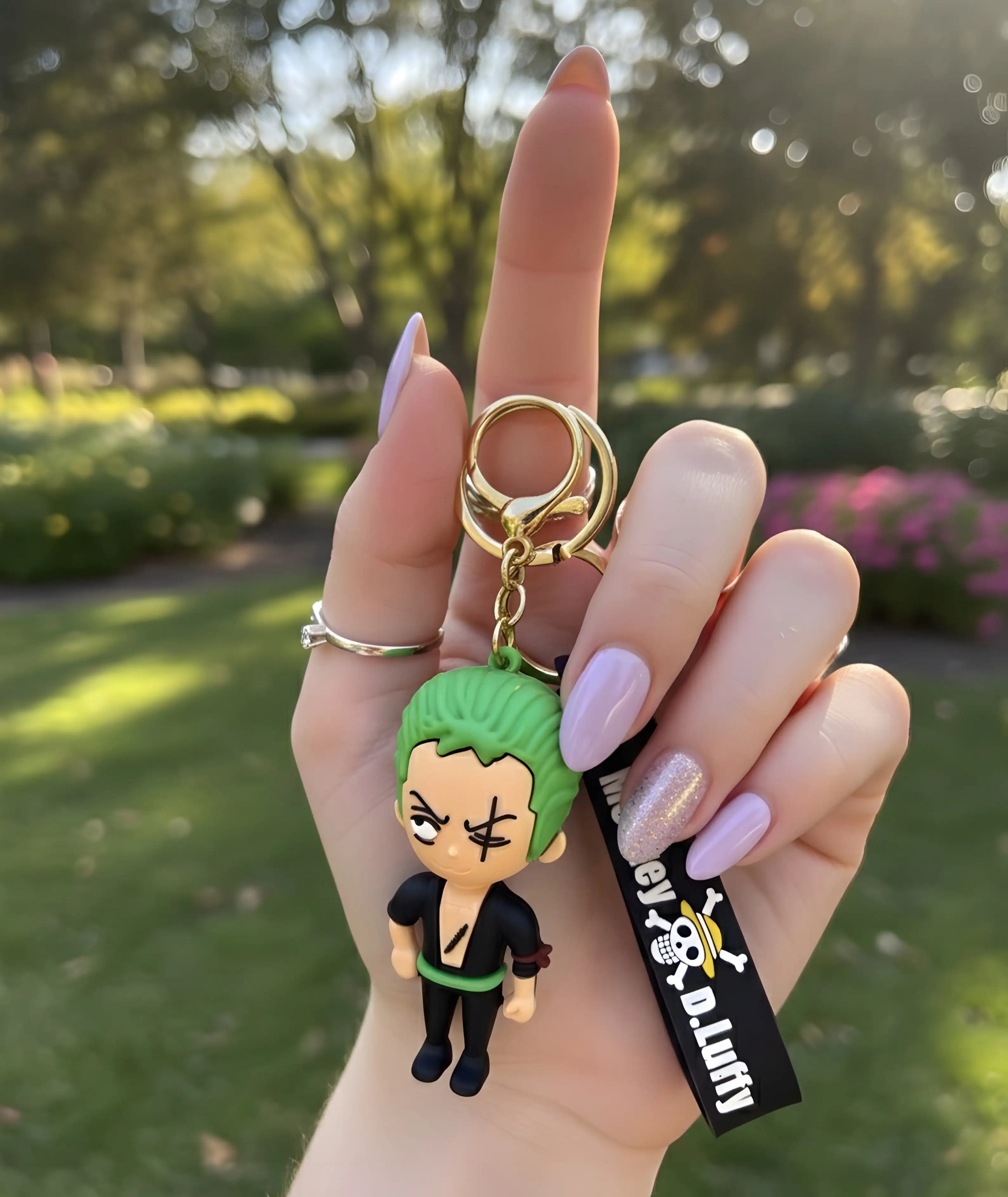 Roronoa Zoro One Piece Chibi Silicone Keyring