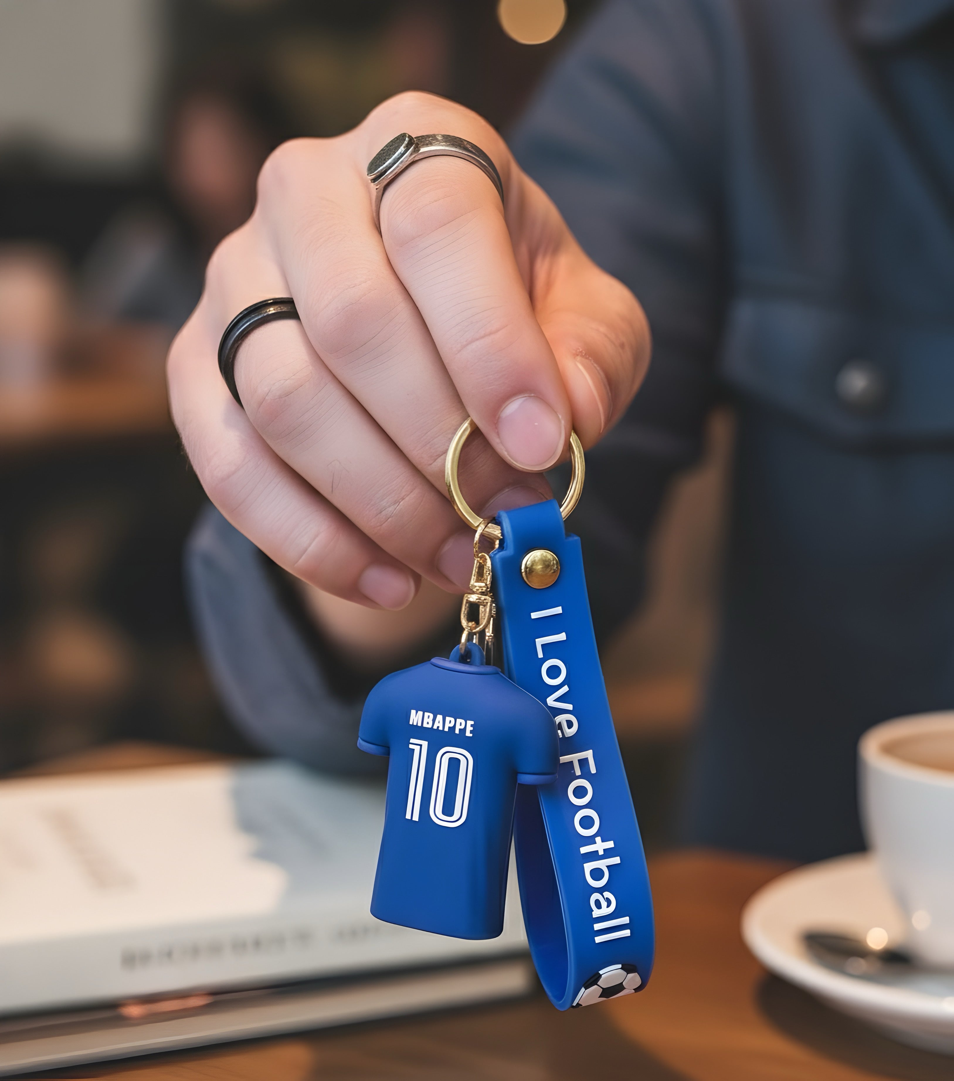 Kylian Mbappé Jersey #10 Silicone Football Keyring