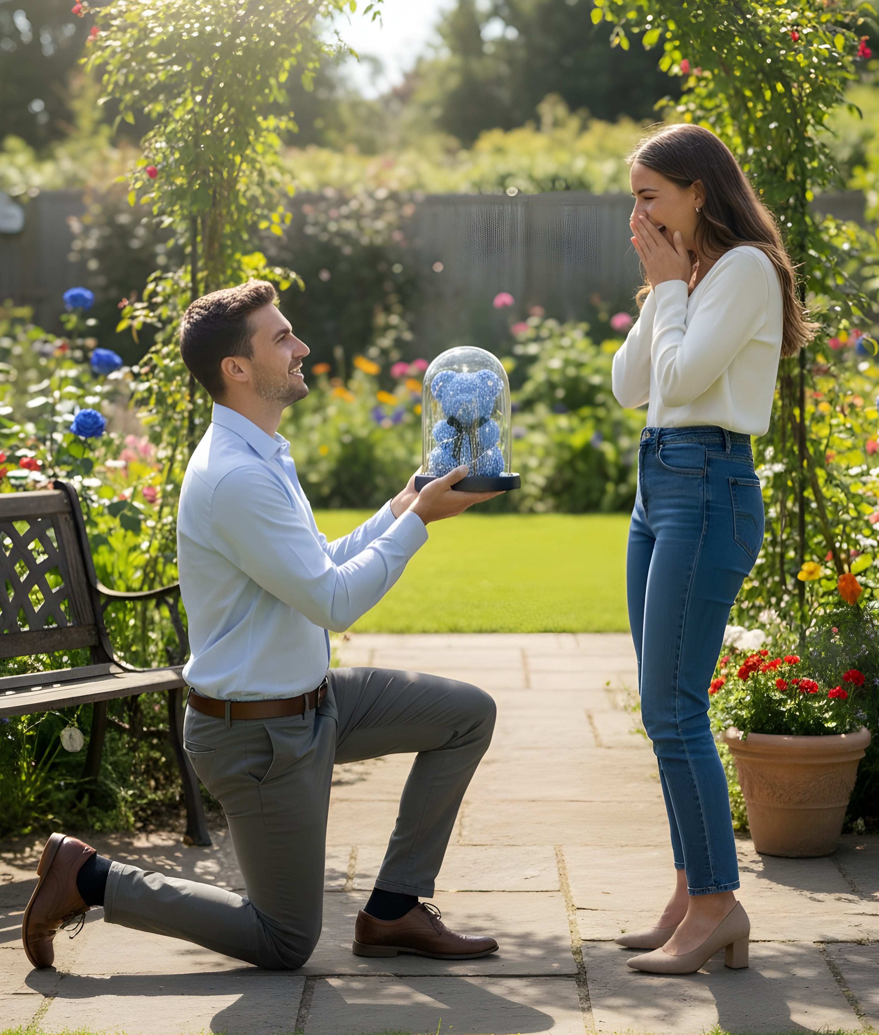 Sparkling Love LED Teddy Bear – Elegant (BLUE)