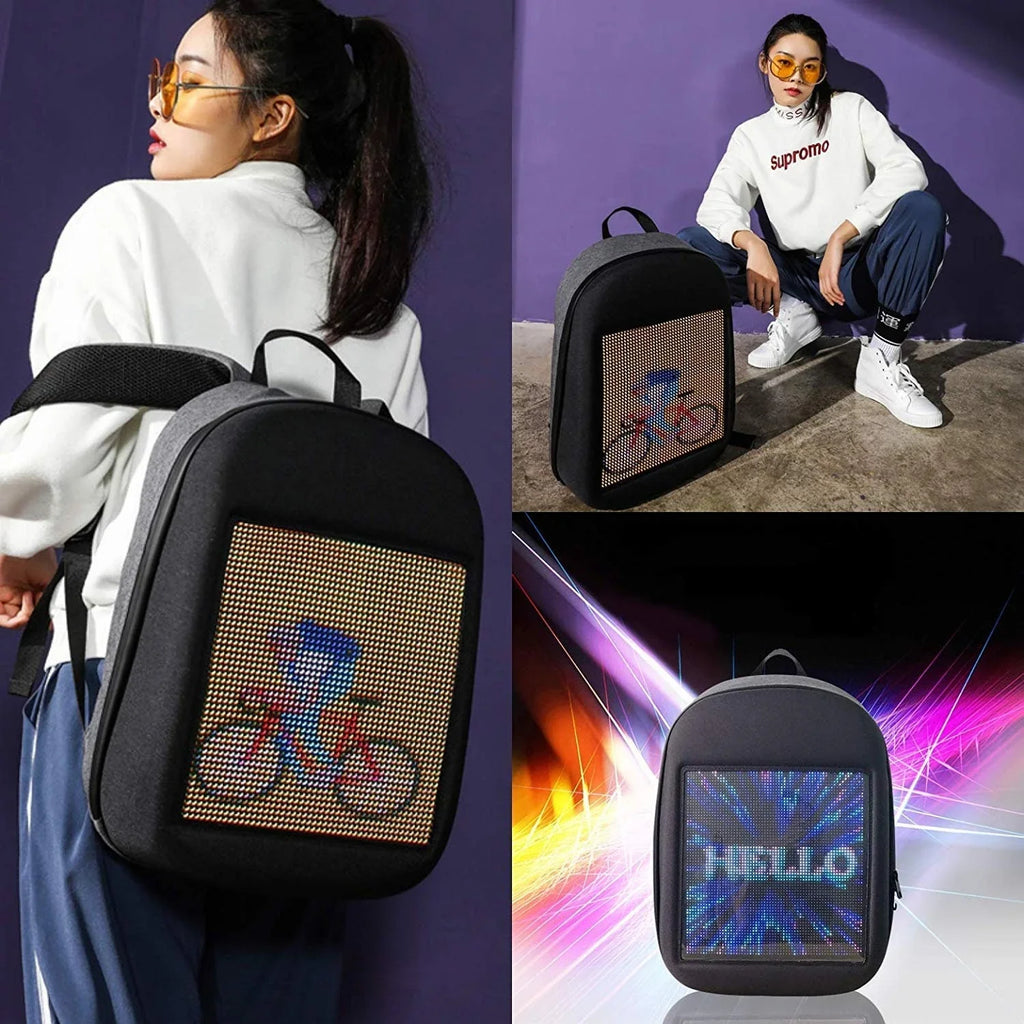 "The Lumina" LED Smart Backpack (Midnight Black)