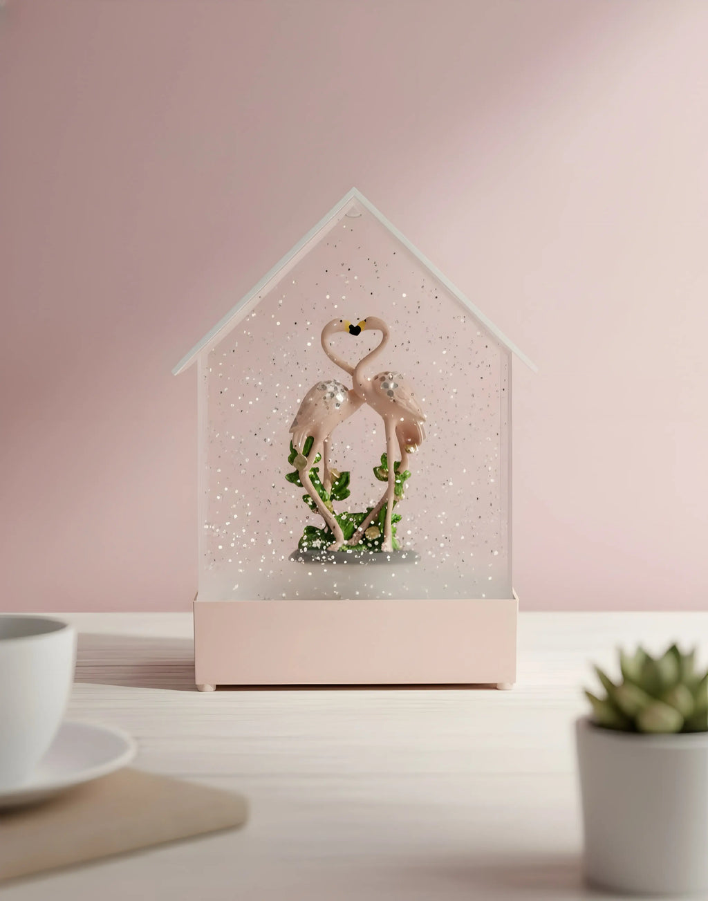 "Flamingo Love" Musical Decor Globe