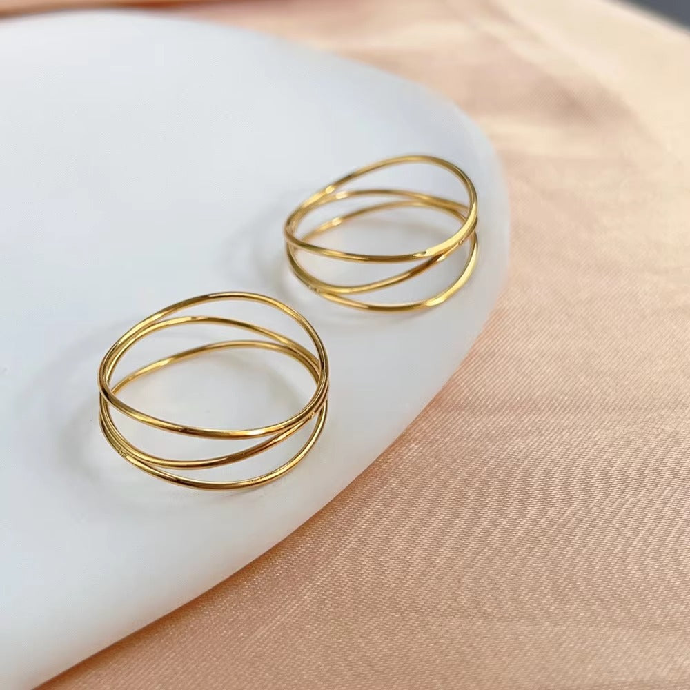 Minimalist Gold Plated Criss-Cross Ring